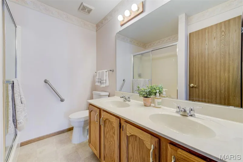 Double Bowl Vanity, Linen Closet and Full Sized Shower — 2902 Oakmont Drive #18B, St Charles, MO 63301