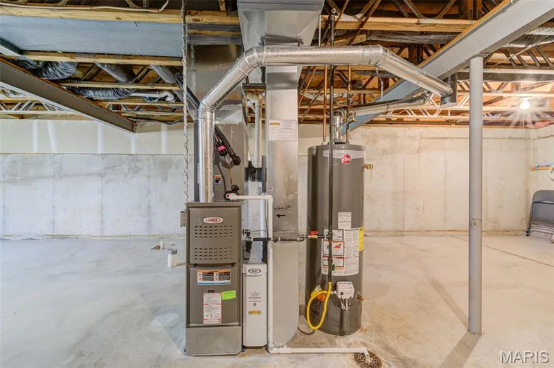 Full Unfinished Basement with Rough In Plumbing for Future Finish — 2902 Oakmont Drive #18B, St Charles, MO 63301