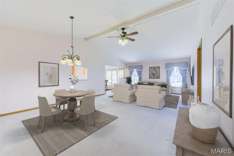 Virtually Staged: Open floor plan offers abundant space for a formal dining room if desired. — 2902 Oakmont Drive #18B, St Charles, MO 63301