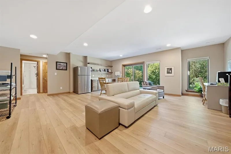 Partially finished basement that walks out to a roomy patio — 117 Trail Creek Court, St Charles, MO 63304