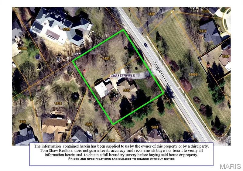 Aerial — 1435 & 1421 Schoettler Road, Chesterfield, MO 63017