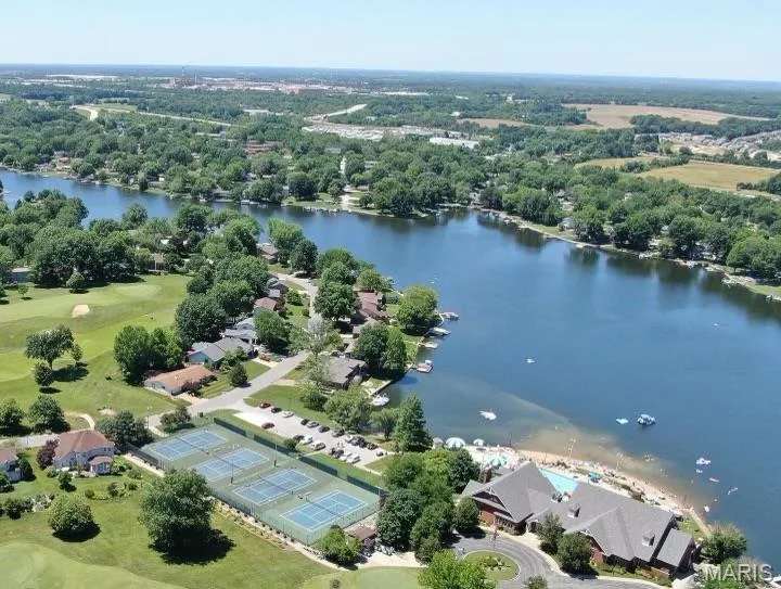 Aerial view of lake — 63 Champagne Drive, Lake St. Louis, MO 63367
