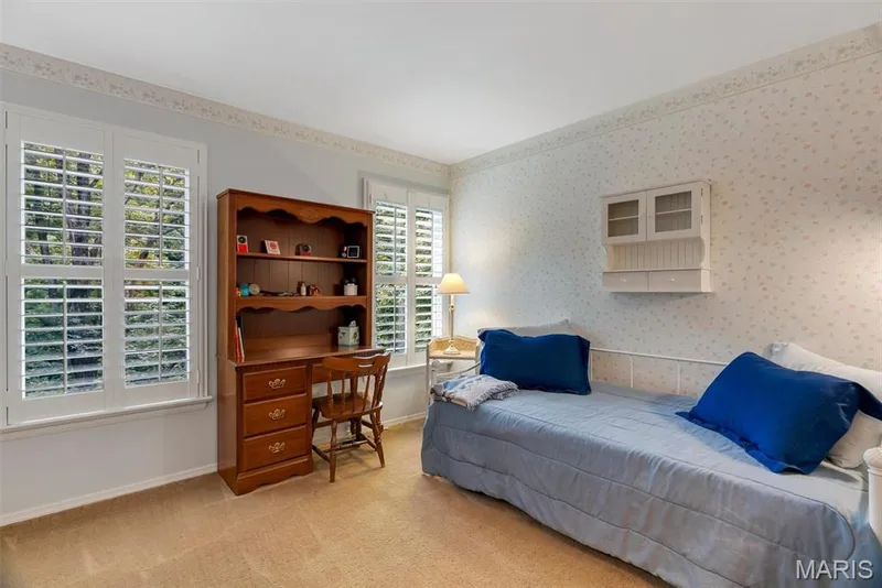 2nd Bedroom- Large room with plantation shutters. — 29 Rockwood Forest Valley, Wildwood, MO 63025