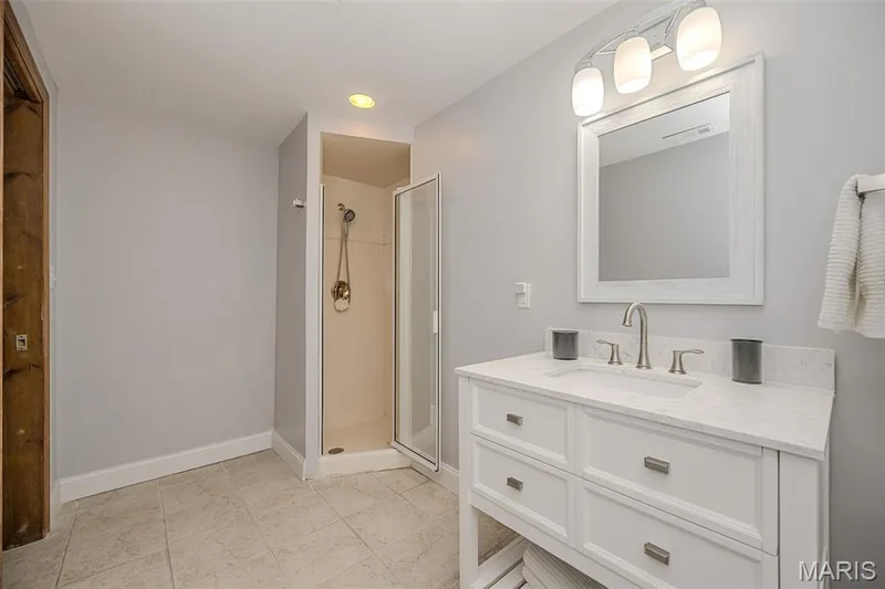 Full bath at lower level with shower — 1302 Bear Canyon Road, Wildwood, MO 63021