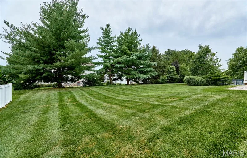 Large, level back yard backing to common area — 7428 Heathermoor Lane, Dardenne Prairie, MO 63368