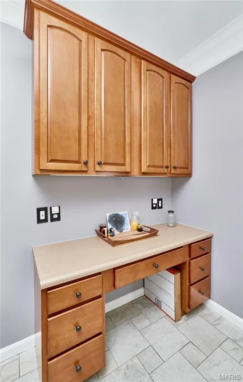Large planning desk in kitchen — 7428 Heathermoor Lane, Dardenne Prairie, MO 63368