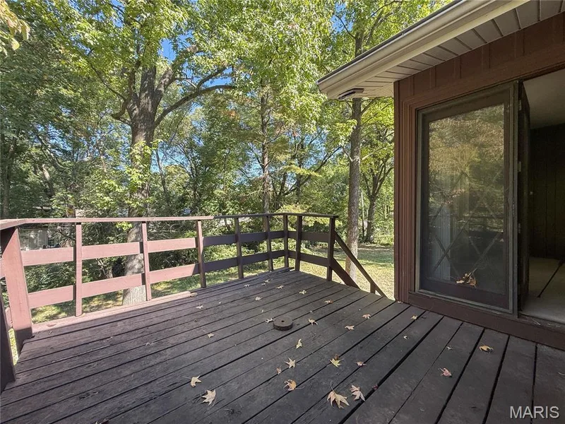 back deck with double staircases — 1333 Sherbrooke Road, St Charles, MO 63303
