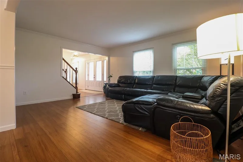 Spacious living room with wood flooring — 2502 Forest Leaf Parkway, Wildwood, MO 63011