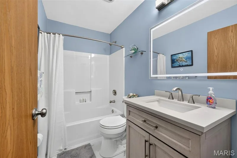Updated hallway bathroom — 120 Oak Valley Drive, St Peters, MO 63376