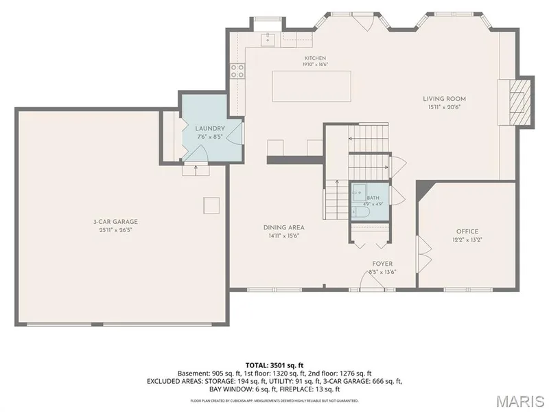 Main level floor plan — 2414 Tuckahoe Circle, O'Fallon, MO 63368