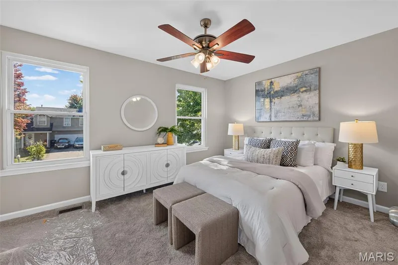 Primary Bedroom  En Suite- All new carpeting on 2nd floor — 600 Turtle Creek Court, St Peters, MO 63376