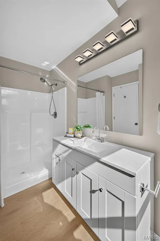 Updated Primary Bath with Shower — 600 Turtle Creek Court, St Peters, MO 63376