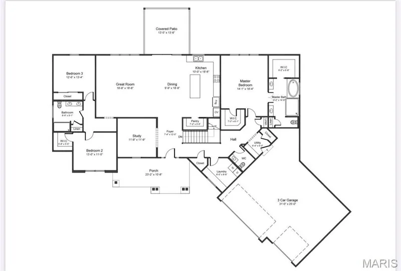 Cypress Floor Plan with 2432 Sq ft on main floor — Cypress-Ests @ Schaper Farms, Foristell, MO 63348
