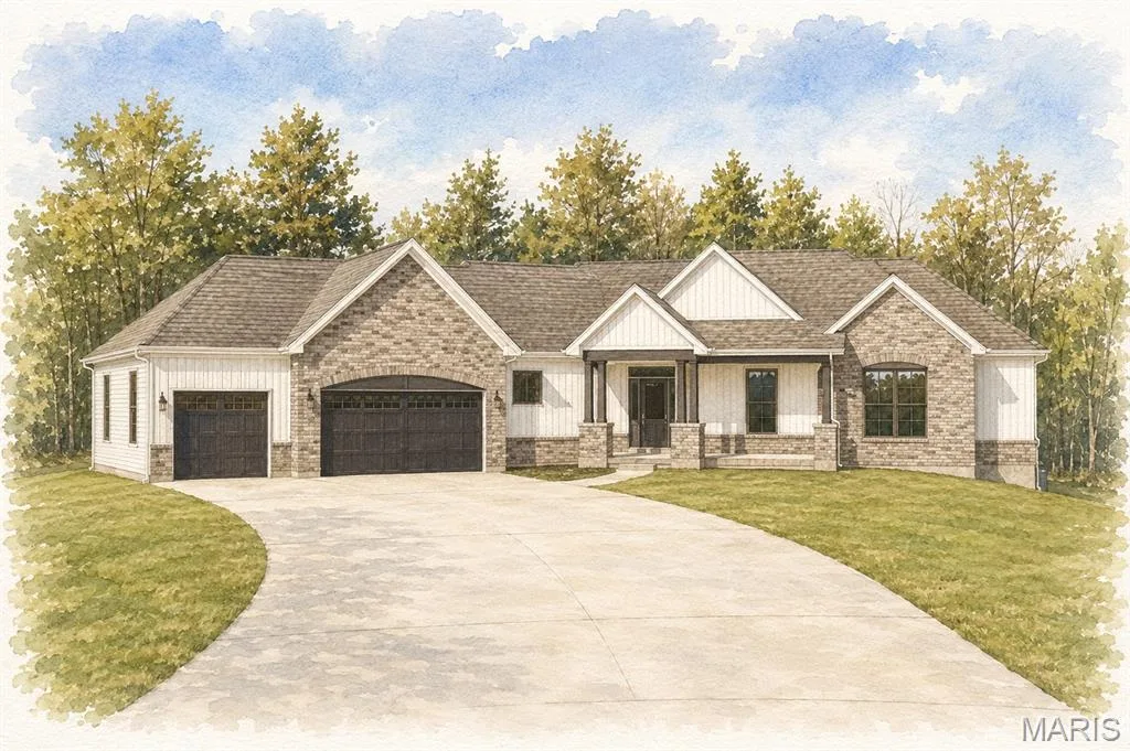 The Cypress Model is 2432 Sq ft on the main living area with a split floor plan, oversized 3 car garage and extended driveway located on a 3+ acre homesite The Estates at Schaper Farms. — Cypress-Ests @ Schaper Farms, Foristell, MO 63348