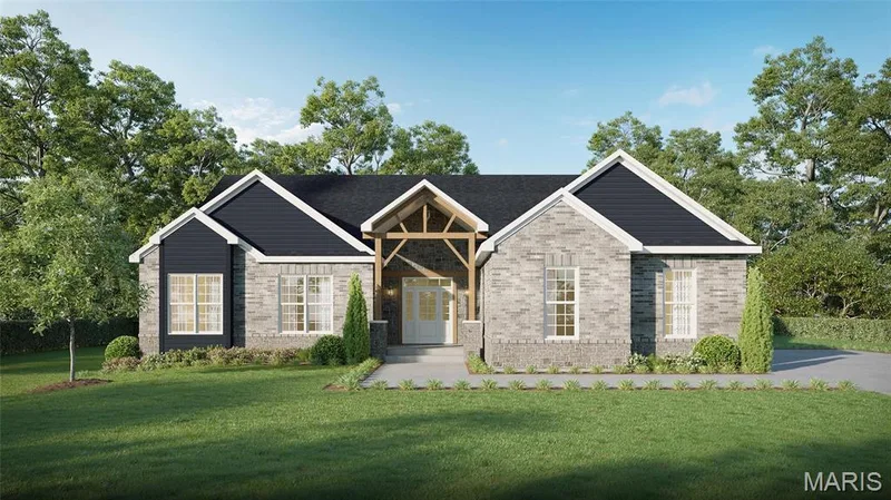 The Sycamore at the Estates at Schaper Farms. Optional elevation shown in rendering. St Charles County luxury acreage community with 3+ acre wooded lots! — Sycamore-Ests @ Schaper Farms, Foristell, MO 63348